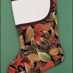 Large Brown Christmas Stocking with Trim