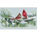 Winter Cardinals Counted Cross Stitch Kit