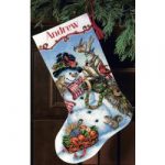 Gold Collection Snowman Gathering Stocking Counted Cross Stitch