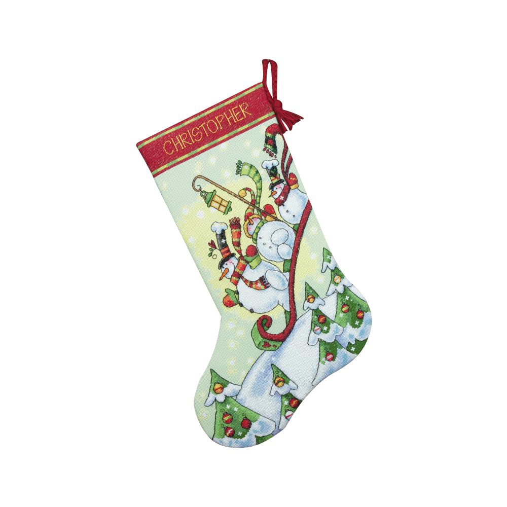 Dimensions Counted Cross Stitch, Gold Collection Snowman Gathering Stocking