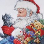 Santa & Kitten Counted Cross Stitch Kit