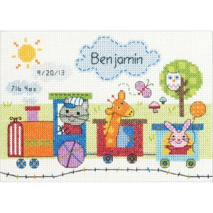 Train Birth Record Counted Cross Stitch Kit