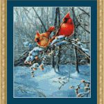 Snow Fire Cardinals