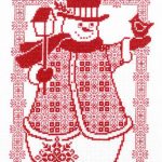 Redwork Snowman