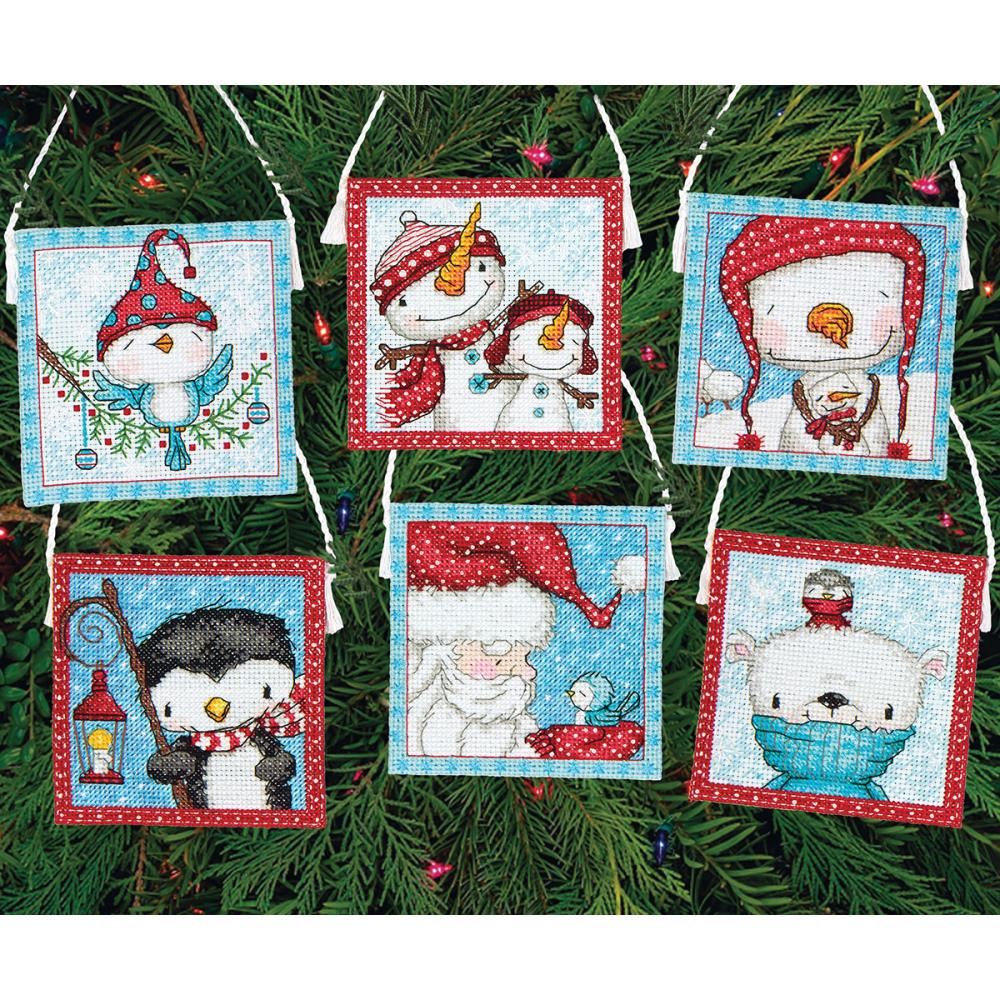 frosty friends ornaments counted cross stitch kit stitch bucilla felt christmas ornament kits