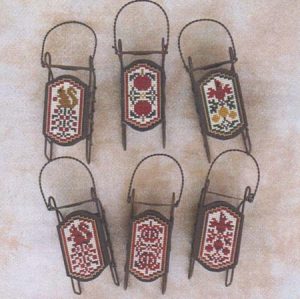 APPLES AND BERRIES - SLED ORNAMENTS