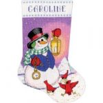Snowman With Lantern Stocking Counted Cross Stitch Kit