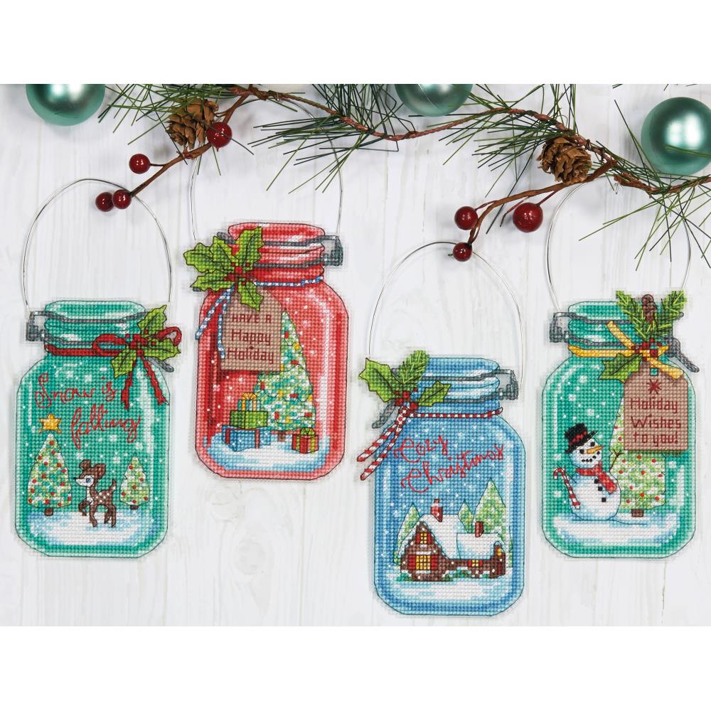 Christmas Jar Ornaments Counted Cross Stitch Kit – Stitch 'N Frame