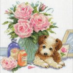 Puppy W/Roses